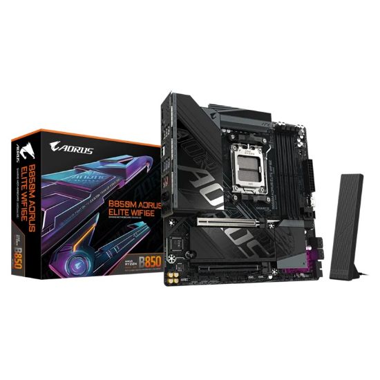 Picture of Gigabyte B850M A ELT WF6E, AM5 board with B850 chipset, DDR5 256GB, 16x PCIe5, dual M.2, 2.5GbE, Wi-Fi 6E, DP, rich USB SATA, 7.1 audio support