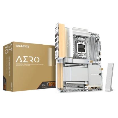 Picture of Gigabyte X870E AERO X3D WOOD AM5 DDR5 256GB USB4 Wi-Fi7 MT7927, RZ738 5GbE PCIe5 M.2 PCIe5/4 HDMI ALC1220 ATX