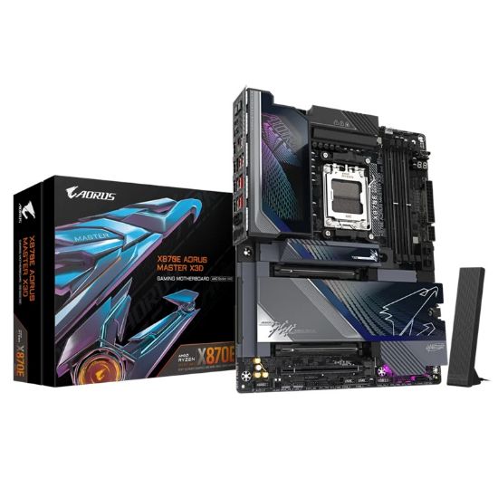 Picture of Gigabyte X870E AORUS MASTER X3D AM5 DDR5 256GB USB4 Wi-Fi7 BT5.4 10GbE+5GbE PCIe5 M.2 PCIe5/4 HDMI ALC1220 ES9118 ATX 30.5×24.4cm