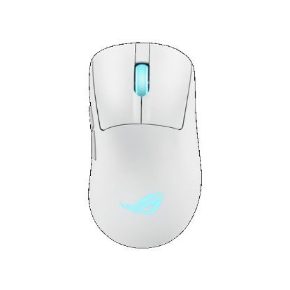 Picture of ASUS ROG Keris II Origin Gaming Mouse Moonlight White, ROG Micro Switch II, USB/Bluetooth/RF 2.4GHz, 8000 Hz, AURA Sync, 2 m paracord