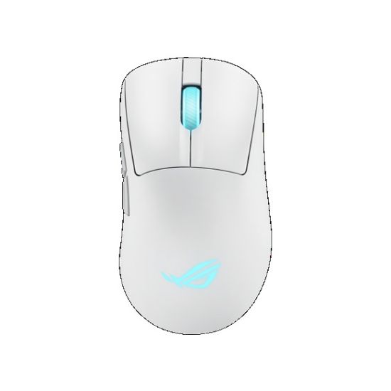 Picture of ASUS ROG Keris II Origin Gaming Mouse Moonlight White, ROG Micro Switch II, USB/Bluetooth/RF 2.4GHz, 8000 Hz, AURA Sync, 2 m paracord