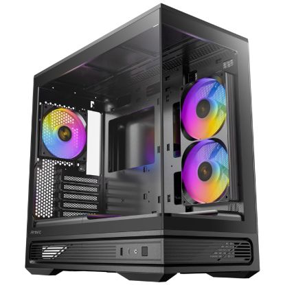 Picture of Antec C2M ARGB - Black, Micro-ATX/ITX, steel/glass, 5 slots, 415mm GPU, 165mm CPU, 240mm ARGB fan, USB-C 10Gbps