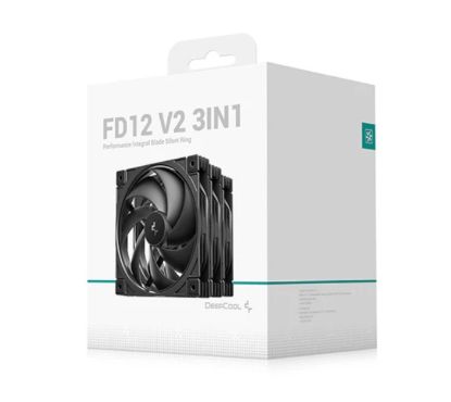 Picture of DeepCool FD12 V2 3IN1  120mm  Performance Integral Blade Silent Ring Case Fans, 4-pin PWM, 500~2500 RPM, Hydro Bearing