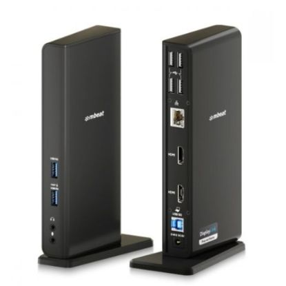 Picture of mbeat® USB-C/A Dual HDMI DisplayLink Docking Station Dual Full HD 1080p @60Hz 2 × HDMI 1.3 1 × USB-B 3.0 2 × USB-A 3.1 Gen 1 4 × USB-A 2.0