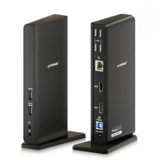 Picture of mbeat® USB-C/A Dual HDMI DisplayLink Docking Station Dual Full HD 1080p @60Hz 2 × HDMI 1.3 1 × USB-B 3.0 2 × USB-A 3.1 Gen 1 4 × USB-A 2.0