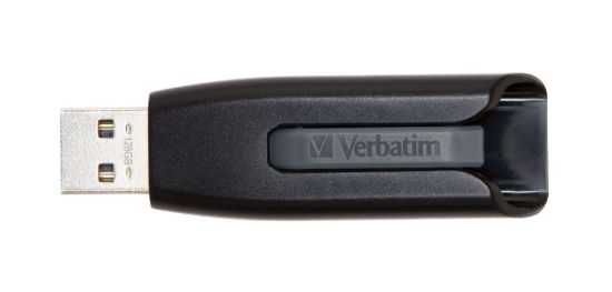 Picture of Verbatim Store'n'Go V3 USB 3.2 SuperSpeed Drive 128GB - Backup Storage, Grey, Windows, Mac, Linux Compatible.