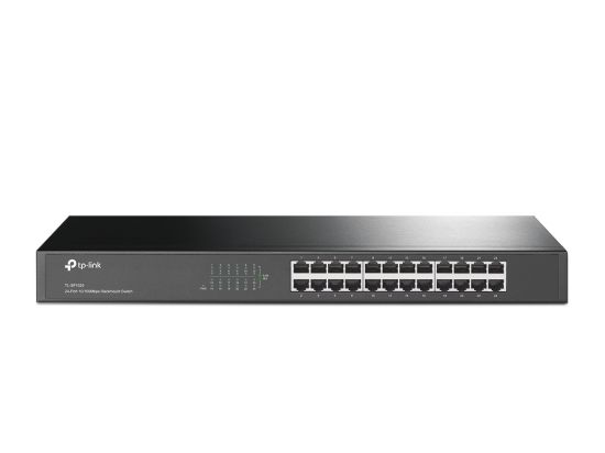 Picture of TP-Link TL-SF1024 24-Port 10/100Mbps Rackmount Unmanaged Switch energy-efficient Supports MAC 19-inch rack-mountable steel case 4.8 Gbps Switching Cap