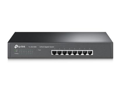 Picture of TP-Link TL-SG1008 8-Port Gigabit Unmanaged Switch 13' Desktop Rackmountable Steel Case Fanless Supports MAC address 802.1p/DSCP QoS
