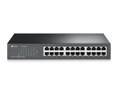 Picture of TP-Link TL-SF1024D 24-Port 10/100Mbps Rackmount Unmanaged Switch energy-efficient Supports MAC 13-inch Desktop steel case 4.8 Gbps Switching Cap