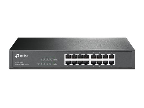 Picture of TP-Link TL-SG1016D 16-Port Gigabit Desktop/Rackmount Unmanaged Switch Energy-efficient Supports MAC Plug&play 32Gbps Switching Capacity