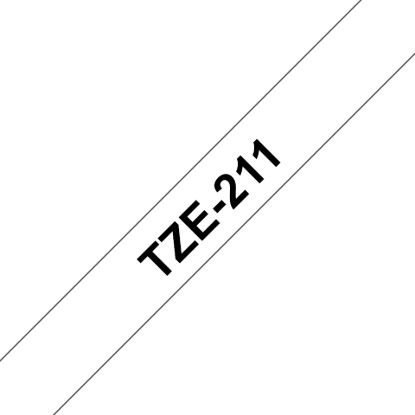 Picture of Brother 6mm Black on White TZE Tape