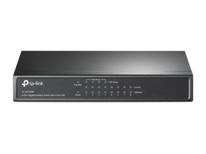 Picture of TP-Link TL-SG1008P 8-Port Gigabit Desktop Unmanaged Switch with 4-Port PoE 53W IEEE 802.3af, Up to 64W for all PoE ports,Up to 15.4W for each PoE por