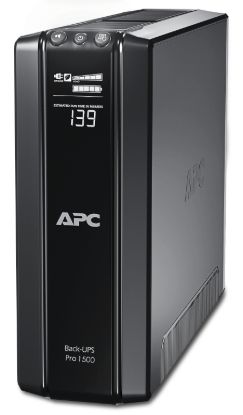 Picture of APC Back-UPS Pro 1500VA/865W Line Interactive UPS, Tower, 230V/10A Input, 10x IEC C13 Outlets, Lead Acid Battery, LCD, AVR