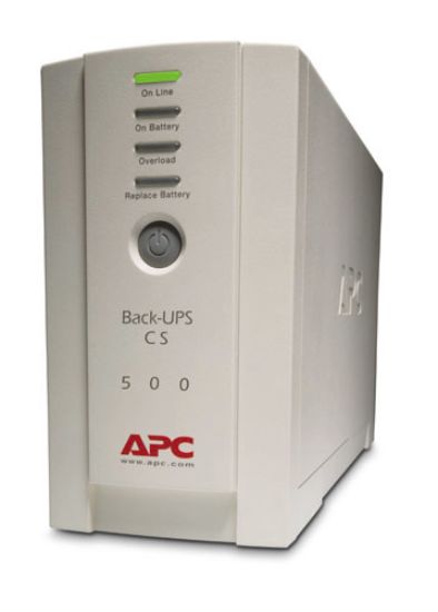 Picture of APC Back-UPS 500VA/300W Standby UPS, Tower, 230V/10A Input, 4x IEC C13 Outlets, Lead Acid Battery, User Replaceable Battery