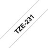 Picture of Brother 12mm Black on White TZE Tape