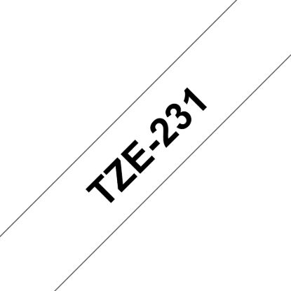 Picture of Brother 12mm Black on White TZE Tape