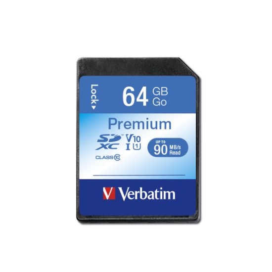 Picture of Verbatim SDXC 64GB (Class 10 UHS-I) Up to 45MB/Sec 300X read speed