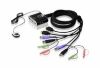 Picture of Aten Compact KVM Switch 2 Port Single Display HDMI w/ audio, 1.2m Cable, Remote Port Selector,