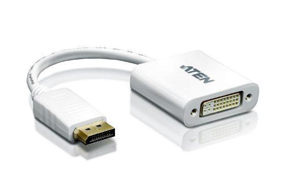 Picture of Aten DisplayPort to DVI Adapter, Converts DisplayPort signals to DVI output, DisplayPort 1.2 a compliant, Supports VGA, SVGA, XGA,