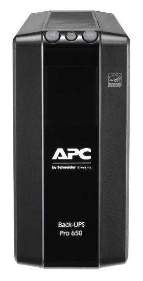 Picture of APC Back-UPS Pro 650VA/390W Line Interactive UPS, Tower, 230V/10A Input, 6x IEC C13 Outlets, Lead Acid Battery, LCD, AVR