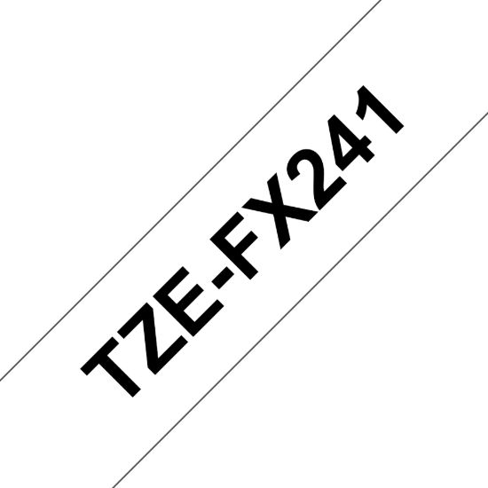 Picture of Brother 18mm Black on White FlexibleTZE Tape