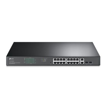 Picture of TP-Link TL-SG1218MPE 16-Port Gigabit PoE+ Easy Smart Switch, 16 Gigabit RJ45 Ports, 2 SFP Slots, 802.3at/af, 192W PoE Power, 1U 19-inch Rack-mountable
