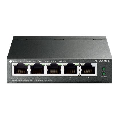 Picture of TP-Link TL-SG105PE 5-Port Gigabit Easy Smart Switch with 4-Port PoE+, Up To 65W For all PoE Ports, Up To 30W Each PoE Port