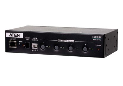 Picture of Aten 4 Port 1U 10A Smart PDU with outlet control, 4xC13 Outlets, 100 - 240 VAC, Two-level password security, Remote authentication support: RADIUS