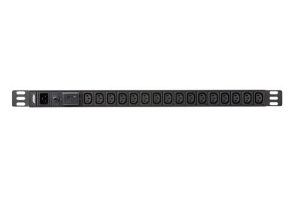 Picture of Aten 0U 16-port Basic PDU with Surge Protection, 100-240VAC, 16AMax, 50-60Hz, 16 x IEC C13, Overcurrent Protection, Aluminum material