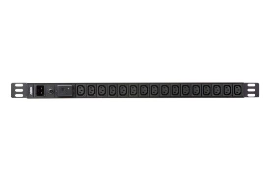 Picture of Aten 0U 16-port Basic PDU with Surge Protection, 100-240VAC, 16AMax, 50-60Hz, 16 x IEC C13, Overcurrent Protection, Aluminum material