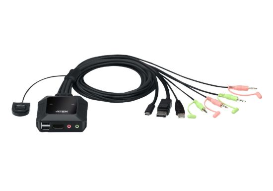 Picture of Aten 2-Port USB-C DisplayPort Hybrid Cable KVM Switch