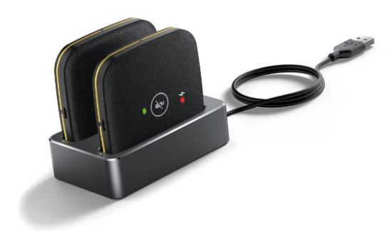 Picture of Yealink CPW65 2x Wireless DECT Microphones, includes 2x CPW65, Charging cradle and 40cm USB Cable, Suitable for CP965 Only