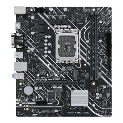 Picture of ASUS H610M PRIME H610M-D D4-CSM Intel LGA 1700 mATX Motherboard 2xDDR4 64GB, PCIe4.0, M.2, 1Gb Ethernet, HDMI, D-SUB, USB3.2 Gen1, SATA 6Gbps,