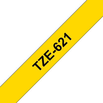 Picture of Brother TZE-621 tape 9mm x 8m: black on yellow laminated