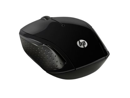 Picture of HP 200 Wireless Mouse Radio Frequency USB Optical 3 Button 1000 dpi 2xAAA Up to 12M Battery life Scroll Wheel Symmetrica Available USB port Black Mice