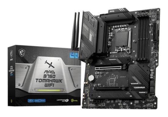 Picture of MSI MAG B760 TOMAHAWK WIFI ATX Motherboard, 4x DDR5~192GB, 2x PCI-E x 16, 1x PCI-E x 1,  3x M.2, 4x SATA, 4x USB 3.2 , 4x USB 2.0, 1x USB Type C