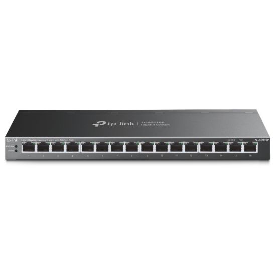 Picture of TP-Link TL-SG116P 16-Port Gigabit Desktop Switch with 16-Port PoE+, Up to 250 m, Isolation Mode, PoE Auto Recovery, Plug and Play