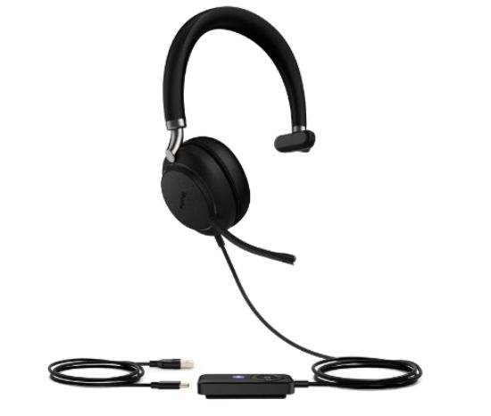 Picture of Yealink UH38 Mono Mode USB and Bluetooth Headset, USB-A,Teams Call Controller with Built-In Battery Dual Noise-Canceling Mics, Busy Light, Teams EOL