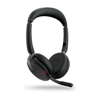 Picture of Jabra Evolve2 65 Flex MS Stereo Bluetooth Headset, Link380a USB-A Dongle & Wireless Charging Stand Foldable Design, 2Yr Warranty, 30m Wireless Range