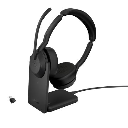 Picture of Jabra  Evolve2 55, USB C, MS Teams, Stereo, Stand, Active Noise Cancellation, Link 380 Bluetooth® Adapter ,30m Wireless Range, 18 Hours Battery Life