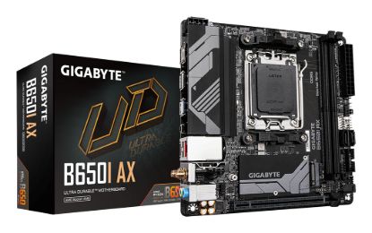 Picture of Gigabyte B650I AX Motherboard 2x DDR5~96GB,1x PCIe x16, 1x M.2, 2x SATA 6, 3x USB 3.2, 1x USB-C, 4x USB 2.0
