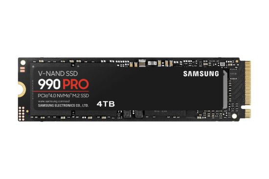 Picture of Samsung 990 Pro 4TB Gen4 NVMe SSD 7450MB/s 6900MB/s R/W 1600K/1550K IOPS 2400TBW 1.5M Hrs MTBF for PS5 5yrs Wty