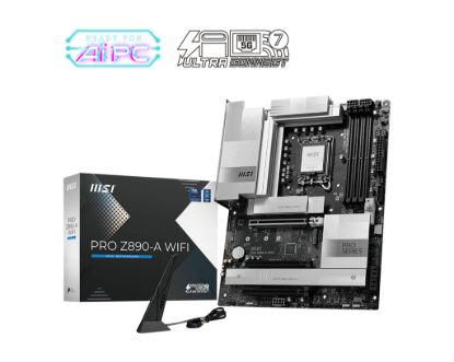 Picture of MSI PRO Z890-A WIFI INTEL Z890  Motherboard, 4x DDR5 256GB, 3x PCI-E x 16, 4x M.2, 4x SATA 6G, 7x USB 3, 3x USB-C