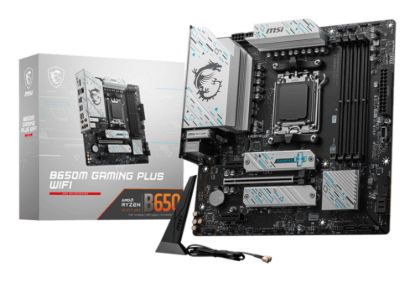 Picture of MSI B650M GAMING PLUS WIF AMD AM5 mATX Motherboard, 4x DDR5, 1x PCI-E x16, 2x PCI-E x1, 2x M.2, 4x SATA,  2x USB 3.2,  4x USB 2.0, 1xUSB Type C