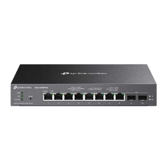 Picture of TP-Link SG2210XMP-M2 Omada 8-Port 2.5GBASE-T and 2-Port 10GE SFP+ Smart Switch with 8-Port PoE+, Integration with Omada SDN Controller, Static Routing