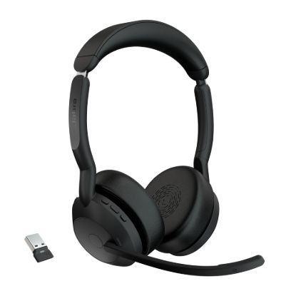 Picture of Jabra  Evolve2 55, USB A, Stereo, UC, Active Noise Cancellation (ANC), Link 380 Bluetooth® Adapter ,30m Wireless Range, 18 Hours Battery Life