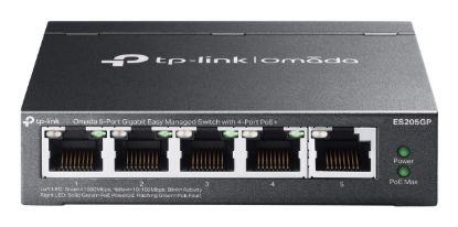 Picture of TP-Link ES205GP Omada 5-Port Gigabit Easy Managed Switch with 4-Port PoE+, PoE Auto Recovery, VLAN, QoS, IGMP Snooping, Loop Prevention, Port Isolatio