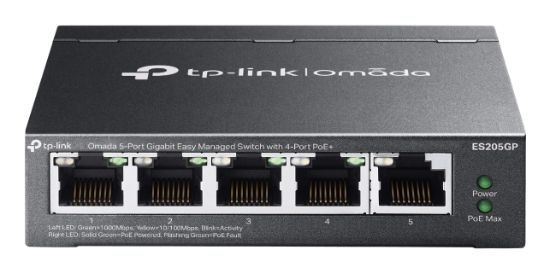 Picture of TP-Link ES205GP Omada 5-Port Gigabit Easy Managed Switch with 4-Port PoE+, PoE Auto Recovery, VLAN, QoS, IGMP Snooping, Loop Prevention, Port Isolatio