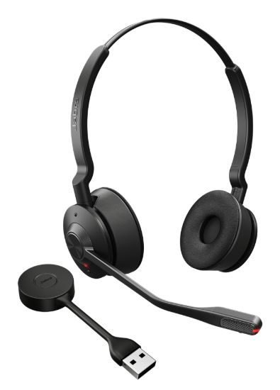 Picture of Jabra Engage 55 SE, Stereo, Link400a, UC DECT Headset, 150m Wireless Range, Noise Cancelling, Flexible, Portable, Durable, Lightweight, Busylight