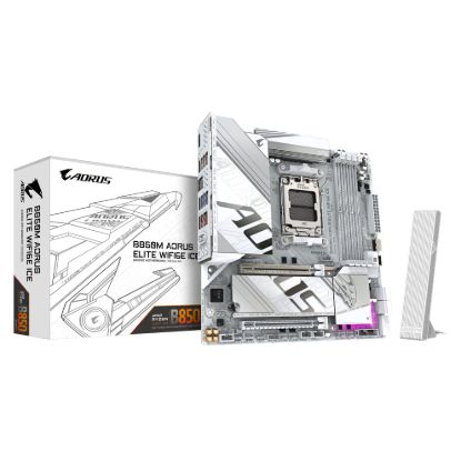 Picture of Gigabyte B850M A ELT WF6E ICE, AMD AM5, 4 x DDR5 up to 256 GB, 1 x HDMI, 1 x PCI Express x16, 2 x M.2, 4 x SATA,  9 x USB 3.2
